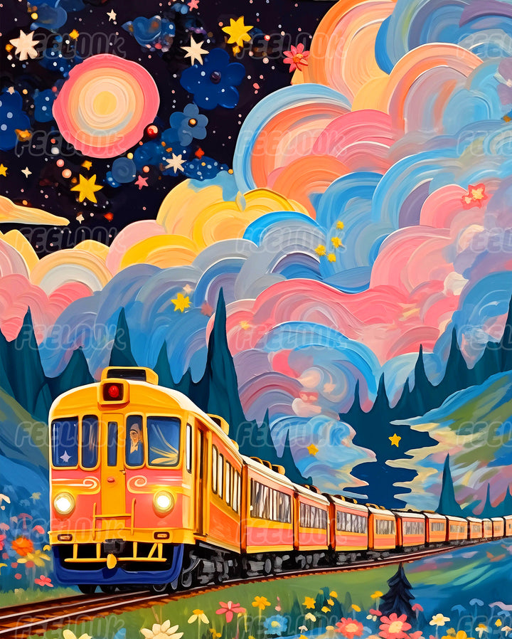  Feelook diamond painting Fairy-tale Train