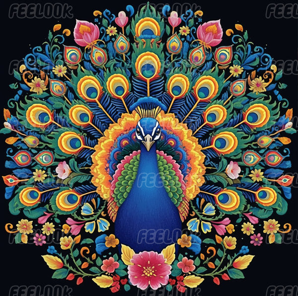 Feelook art diamond painting kits The peacocks in love