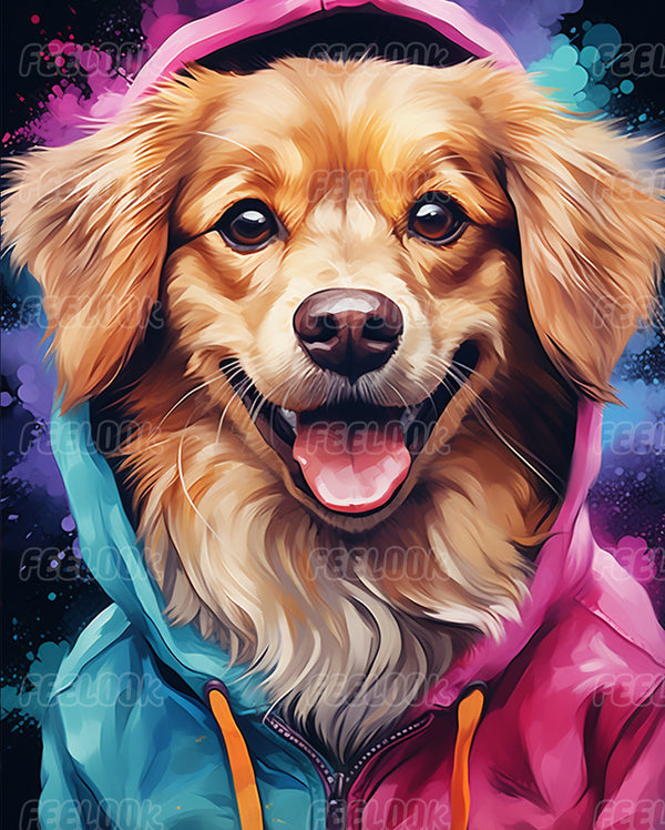 Feelook diamond painting kit Golden Retriever