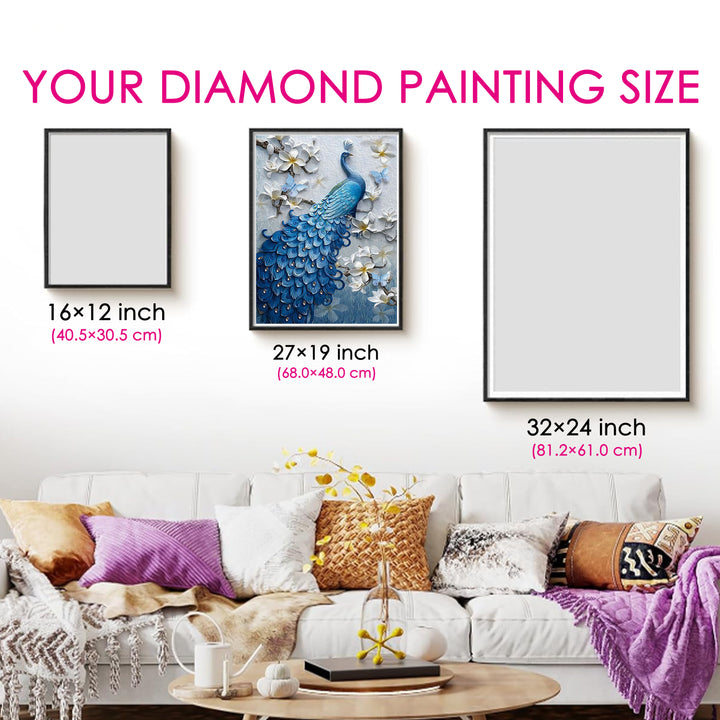 Feelook art diamond painting kits Peacock