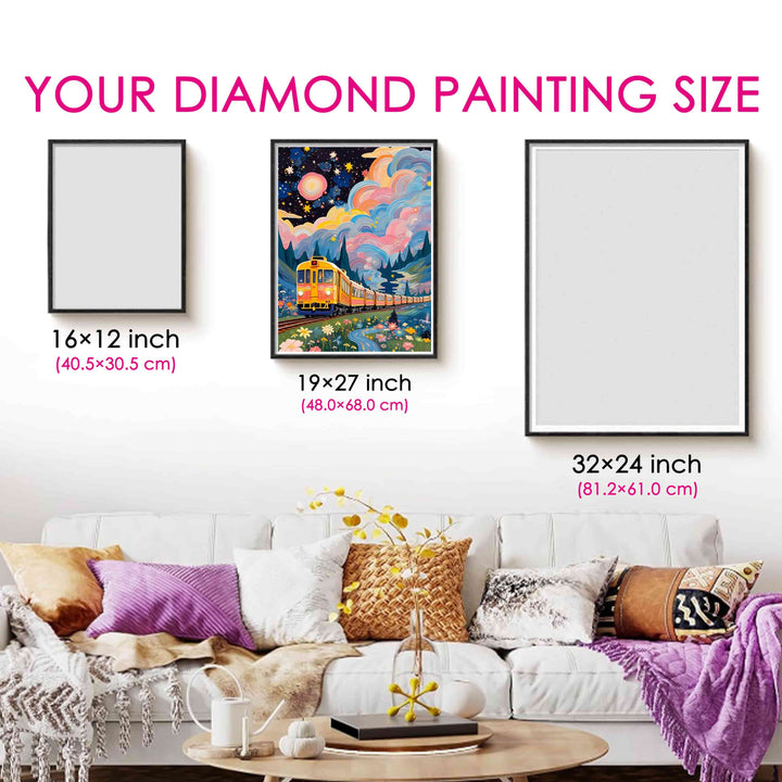  Feelook diamond painting Fairy-tale Train living room decor