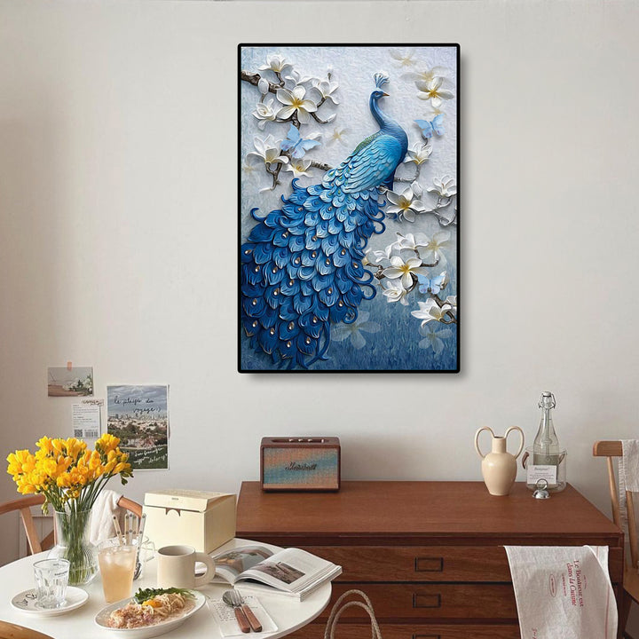 Feelook art diamond painting kits Peacock living room decor