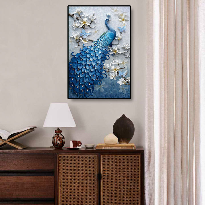 Feelook art diamond painting kits Peacock living room decor