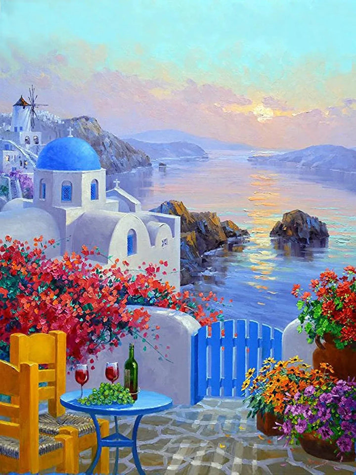  Feelook diamond painting kit Serene Santorini