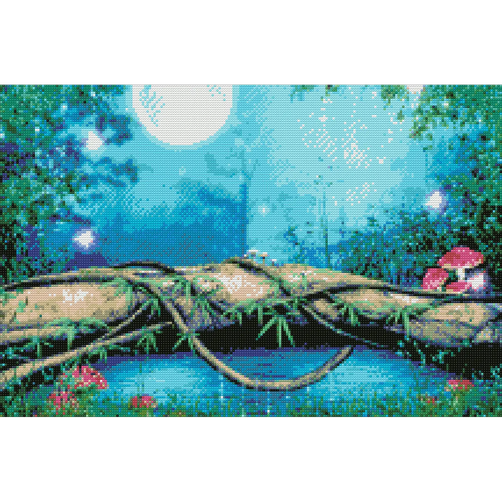  Feelook diamond art painting Forest Moonlight