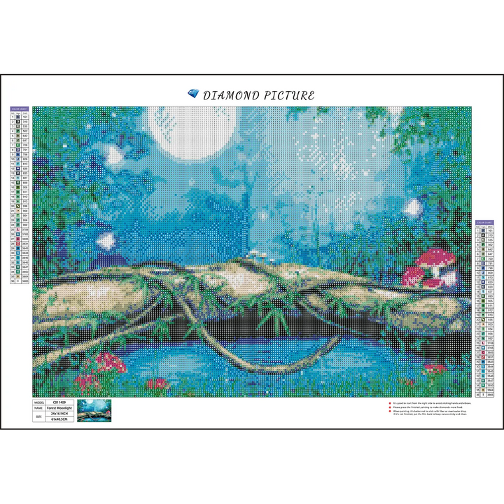  Feelook diamond art painting Forest Moonlight