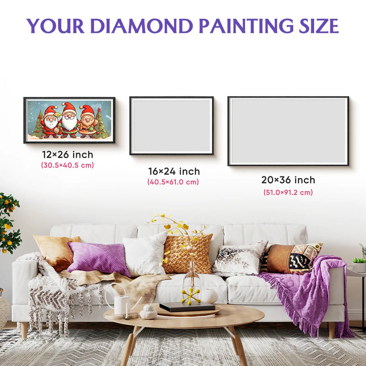  Feelook diamond painting kit Three Santa Claus room decor