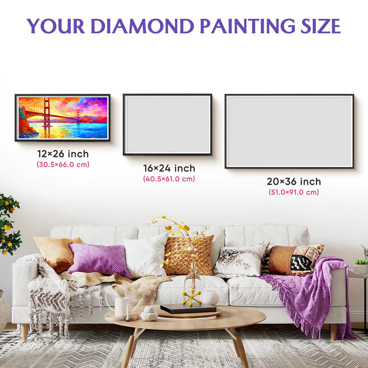 Feelook Diamond Painting Kits Golden Gate Bridge living room decor