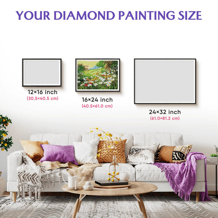 Feelook diamond art painting Daisy Field living room decor