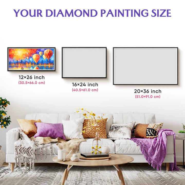 Feelook diamond art painting Fire Balloon living room decor