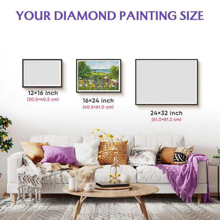 Feelook diamond art painting Lavender Field living room decor